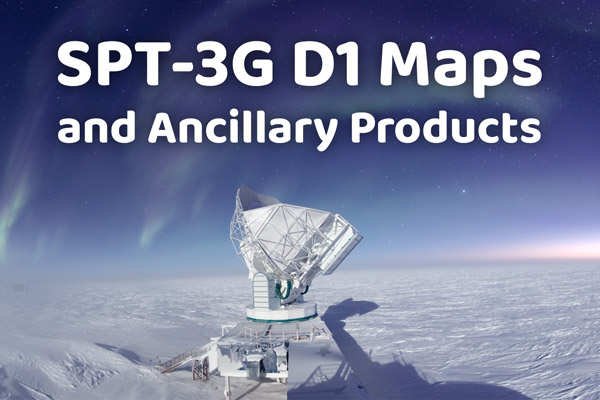 Announcement of SPT-3G D1 MAPS and Ancillary Products - visual: SPT Telescope at the South Pole with auroras overhead.