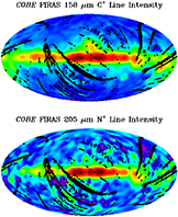 link to Maps of C+ and N+ line intensity from 1994 data release