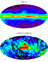 link to Map of N (HI) and comparison with C+ line intensity