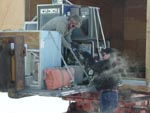 getting the equipment pallet into the crate
