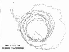 Chart of balloon flight trajectories.