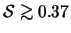 $\mathcal{S}\mathrel{\hbox to 0pt{{\lower
3pt\hbox{$\mathchar''218$}}}\hss\raise
2.0pt\hbox{$\mathchar''13E$}}0.37$