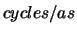 $cycles/as$