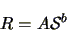 \begin{displaymath}
R=A\mathcal{S}^{b}
\end{displaymath}