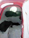 A Tomato shelter full of snow