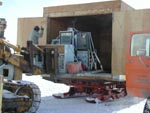getting the equipment pallet into the crate