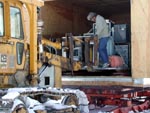 getting the equipment pallet into the crate