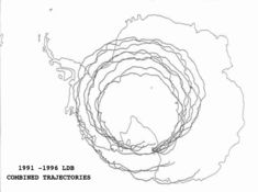 Chart of balloon flight trajectories.